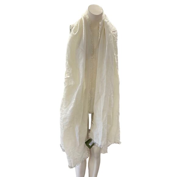 GUCCI Scarf White Cream GG Logo Pattern Large Shawl Big Size - Picture 2 of 5